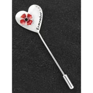 Image of Poppy Remember Silver Plated Long Pin Brooch