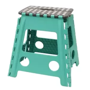 Image of JVL Large Folding Step Stool Turquoise/Grey