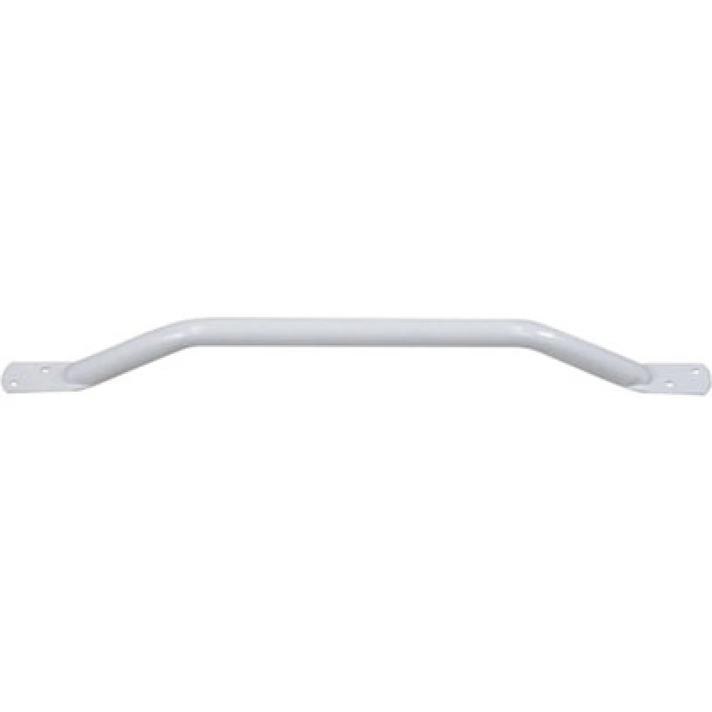 Image of Loops White Steel Pipe Grab Bar - 600mm Length - Rounded Safety Ends - Epoxy Coating White