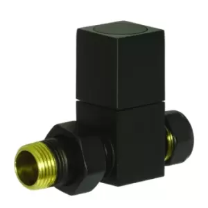 Image of Towelrads Straight Manual Valves Square Black 1/2"