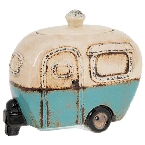 Image of Village Pottery Caravan Cookie Jar Blue