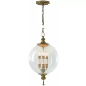 Image of 3 Bulb Ceiling Pendant Light Fitting Oxidized Silver Leaf LED E14 60W Bulb