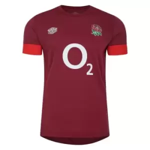 Image of Umbro England Rugby Relaxed Training Shirt 2023 2024 Adults - Red