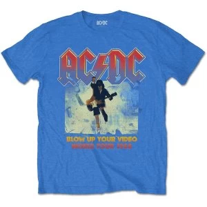 Image of AC/DC - Blow Up Your Video Unisex Medium T-Shirt - Blue