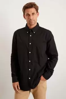 Image of Black Long Sleeve M Oxford Shirt