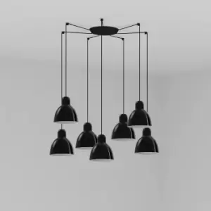Image of Venice 7 Light Black Cluster Drop Pendant Lamp