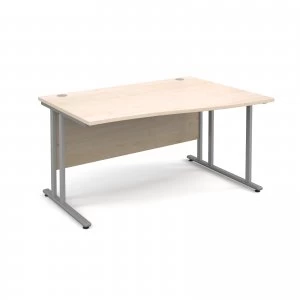 Image of Maestro 25 SL Right Hand Wave Desk 1400mm - Silver Cantilever Frame m
