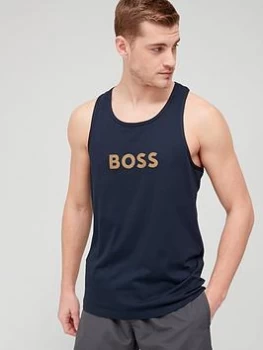 Image of BOSS Beach Vest - Navy/Gold , Navy/Gold, Size S, Men