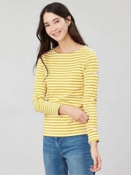 Image of Joules Harbour Gold Stripe Top - Gold, Size 8, Women