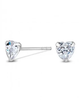 Image of Simply Silver Heart Stud Earrings