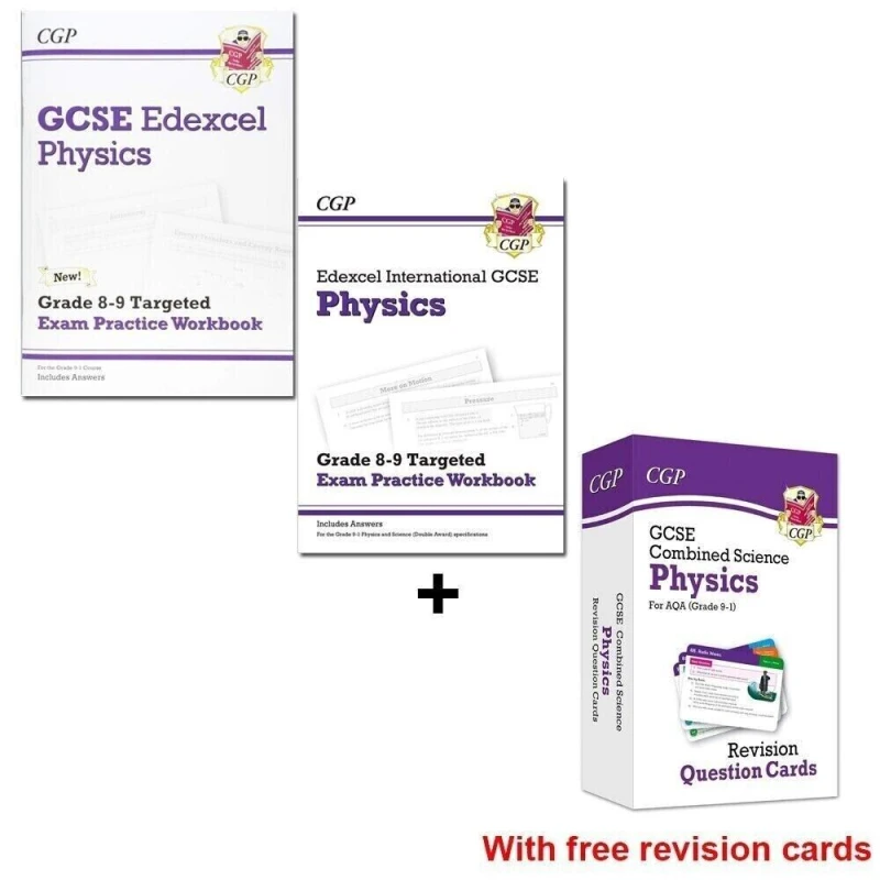 Image of GCSE Edexcel Physics 8-9 Targeted Exam Practice Workbook 2 Books + Free Cards CGP Books Books