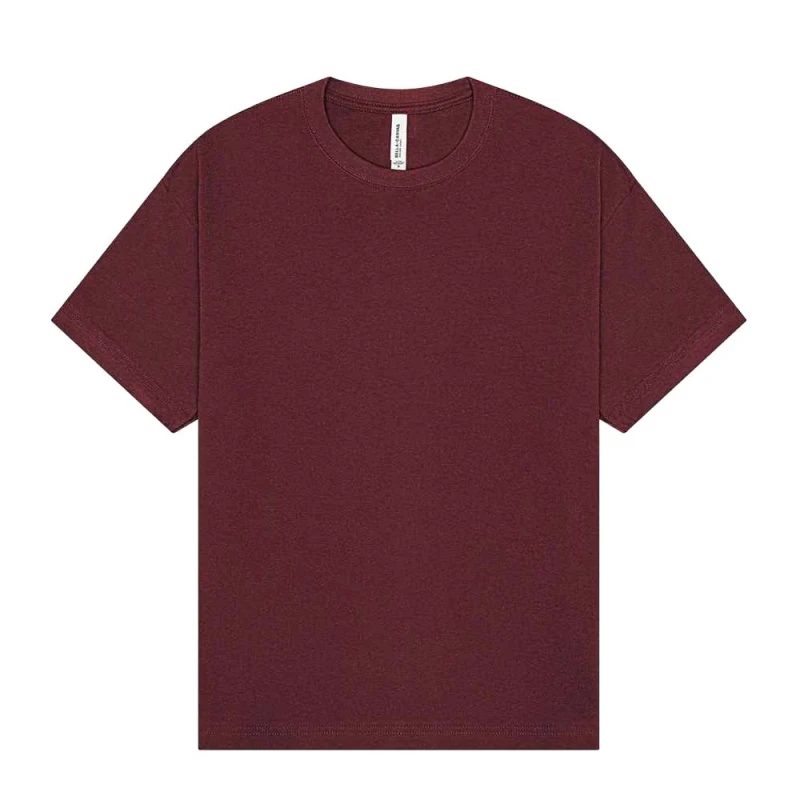 Image of Bella + Canvas Mens Heavyweight Boxy T-Shirt in Maroon Size: XS Maroon Male XS