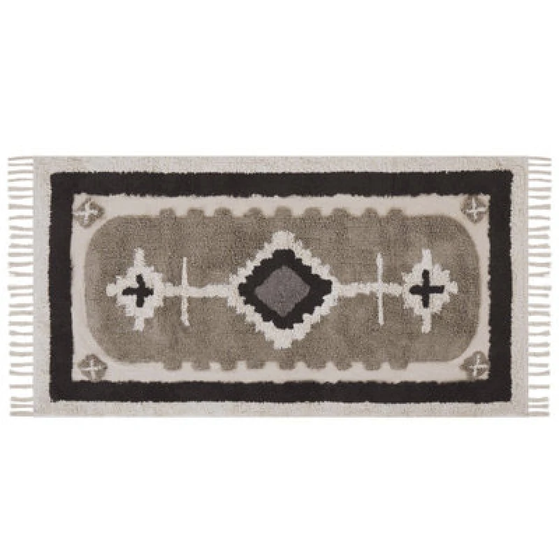Image of Beliani Rug Geyve Beige 80 X 150 Cm Cotton
