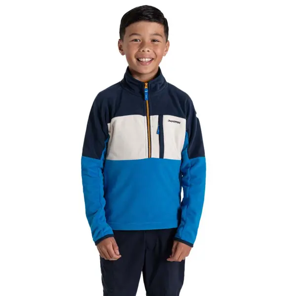 Image of Craghoppers Boys Bromley Half Zip Fleece Jacket 9-10 years - Chest 27.25-28.75' (69-73cm) Blue Navy/Hawiian Blue CKA271B-Y5S-9