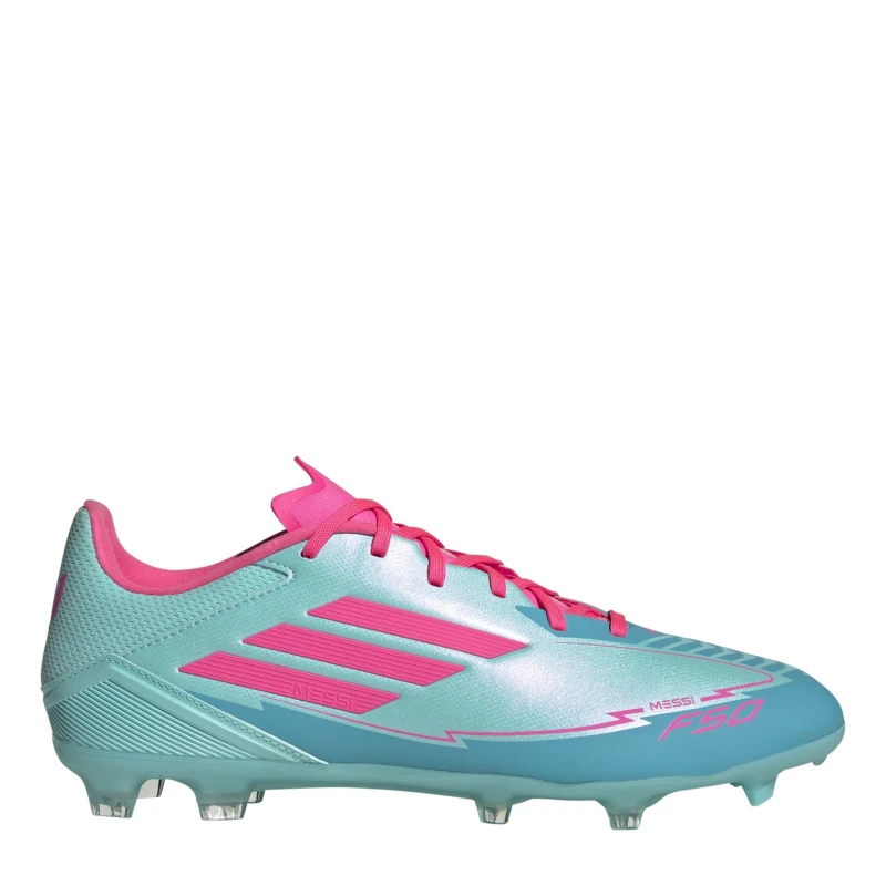 Image of adidas F50 League Adults Firm Ground Football Boots Blue/Pink male 7.5 (41.3)