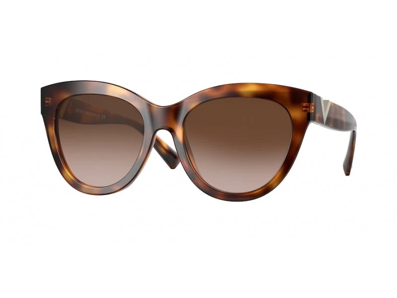 Image of Valentino Cat Eye Light Havana Brown Gradient Sunglasses Brown female
