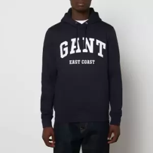 Image of GANT Mens Chest Logo Pullover Hoodie - Evening Blue - M