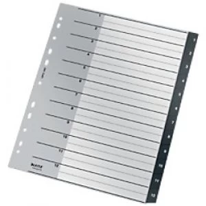 Image of Leitz Dividers Recycle A4 Black Polypropylene 1 to 12