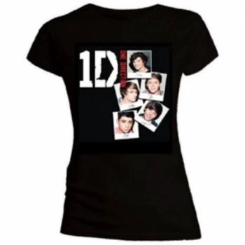 Image of One Direction Photo Stack Skinny Black T-Shirt Large