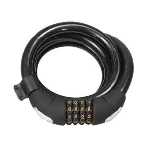 Image of Serfas 6m x 15mm Coiled Combination Cable Lock w/Bracket - Black
