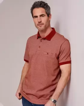 Image of Cotton Traders Mens Luxury Polo Shirt in Orange