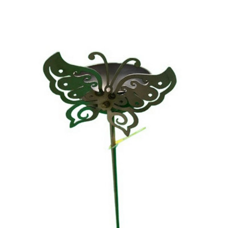 Image of Poppy Forge 4 Feet Bowl Plant Pin Garden Art With Dragonfly (Pack Of 3) - Bare Metal/ready To Rust