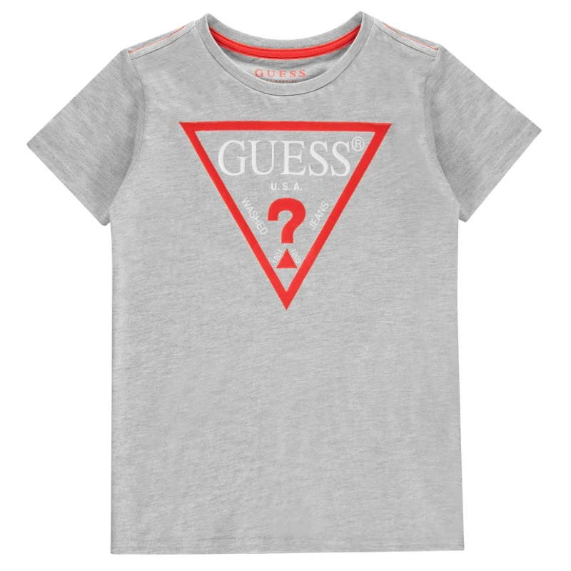 Image of Guess Logo T Shirt Light Grey LHY male 10 Yrs