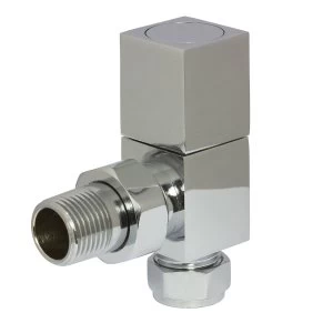 Image of Heating Style Square Angled Radiator Valves - Chrome