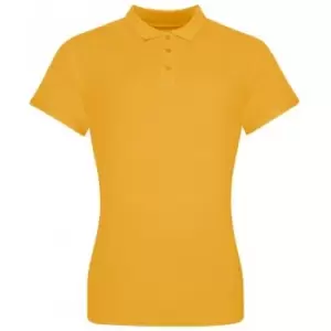 Image of Awdis Womens/Ladies Pique Cotton Polo Shirt (XL) (Mustard Yellow)