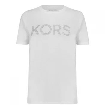 Image of Michael Kors Stud Crew Neck t Shirt - White