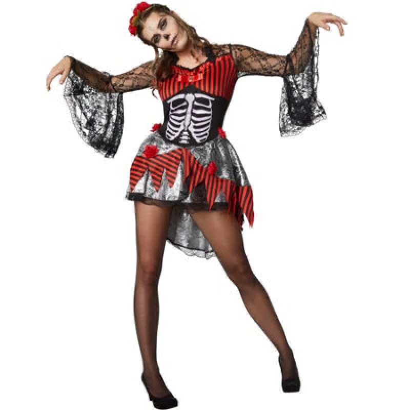 Image of Tectake Scary Dancer - Halloween Fancy Dress Costume For Her 302000 - Black/red S