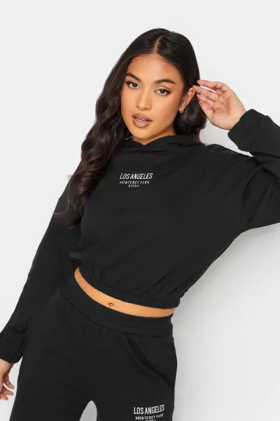 Image of Pixiegirl Petite Black Los Angeles Embroidered Hoodie