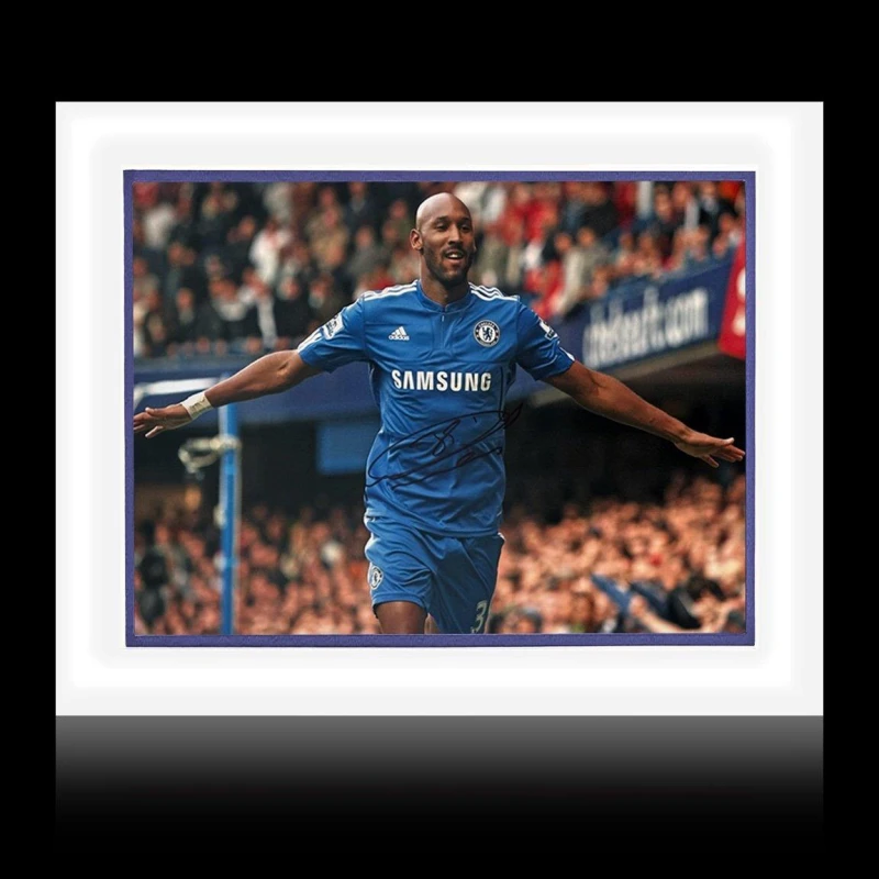 Image of The Fan Cave Nicolas Anelka Signed Chelsea 16x12 Image Blue unisex 550mm x 45
