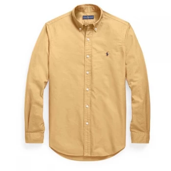 Image of Polo Ralph Lauren Slim Fit Garment Dyed Oxford Shirt - Classic Camel