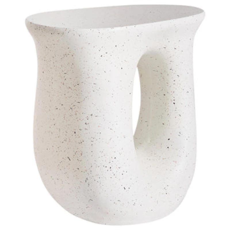 Image of Beliani Side Table Idro 42cm 28cm Terrazzo Effect White Terrazzo