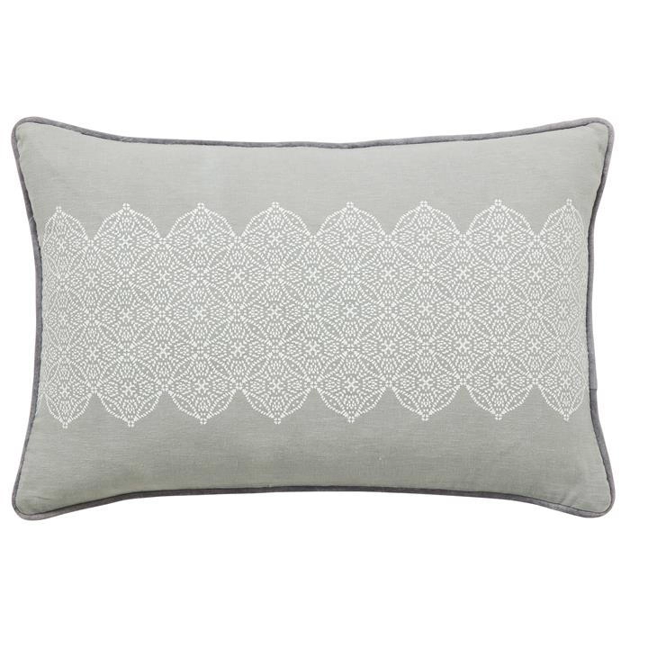 Image of Bedeck of Belfast Light Green Cotton and Linen 'Navah' Cushion - Cushion