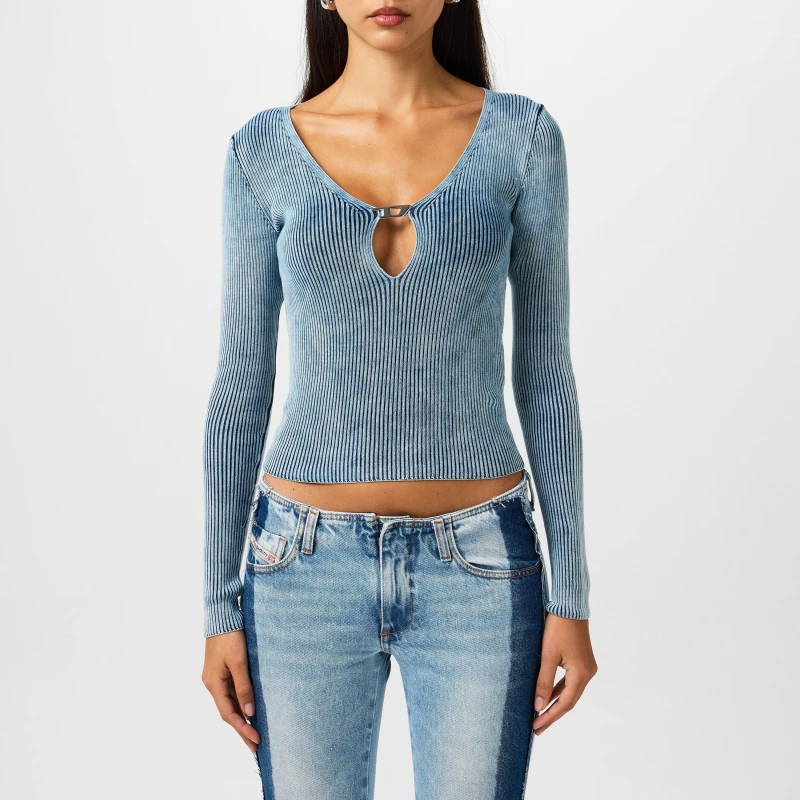 Image of Diesel M-Teri Cut-Out Top Faded Denim female 12