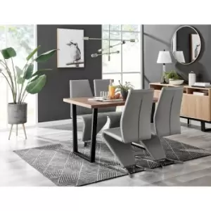 Image of Kylo Brown Wood Effect Dining Table & 4 Grey Willow Chairs - Elephant Grey