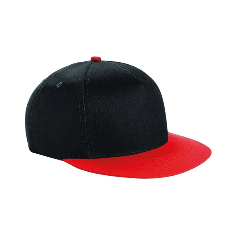 Image of Beechfield Snapback Cap in Jet Black Jet Black Unisex One Size