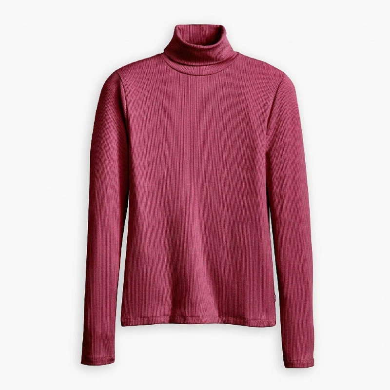 Image of Levis Womens Dreamy Turtleneck Burgundy Long Sleeve T-Shirt Burgundy female 8 (XS)