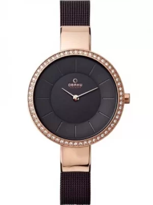 Image of Obaku Ladies Bronze Tone Mesh Bracelet Watch V179LEVNMN