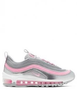 Image of Nike Air Max 97 Junior Trainer, Grey/Pink, Size 3