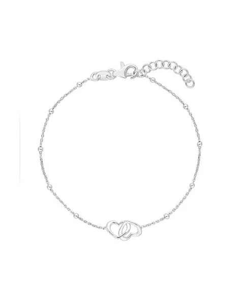 Image of Simply Silver Interlink Heart Bracelet