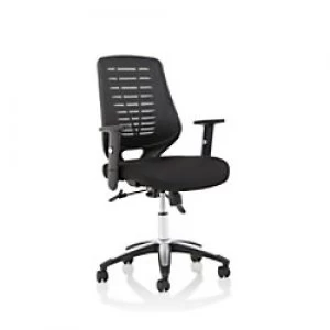 Image of Task Office Chair Relay Airmesh Seat Black Back With Height Adjustable Arms