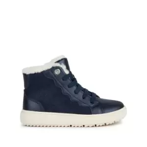 Image of Kids Theleven High Top Trainers in Leather with Faux Fur Lining