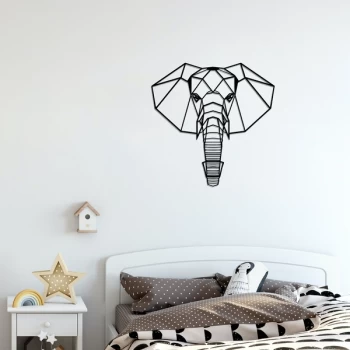 Image of Elephant 2 - Black Decorative Metal Wall Accessory
