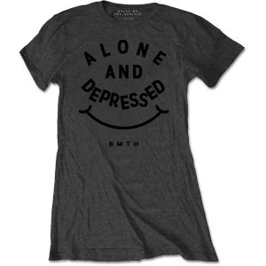Image of Bring Me The Horizon - Alone & Depressed Womens X-Large T-Shirt - Grey