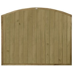 Image of Forest Garden Pressure Treated Vertical Domed Top Tongue & Groove Fence Panel - 6 x 5ft Pack of 3