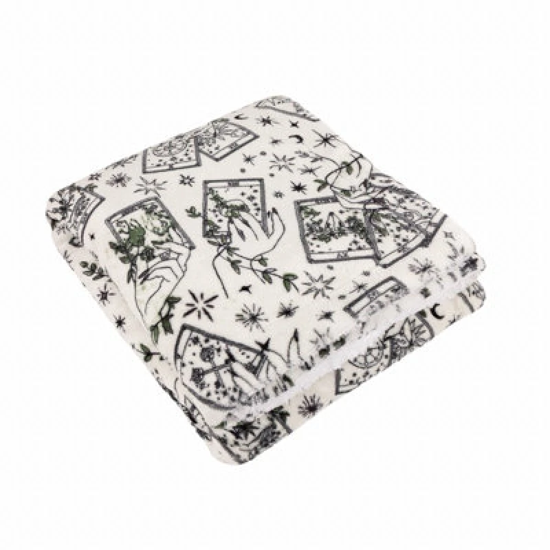 Image of Furn Furn Celestial Stories Printed Fleece in Cream Size: 130cm x 180cm Cream 130cm x 180cm Unisex 5025532352989