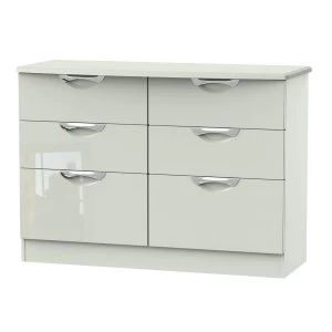 Image of Indices 6-Drawer Double Chest of Drawers - White/Grey